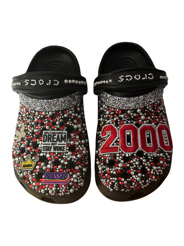 FlyLove “Woke & Blessed” Custom Crocs (2000 Edition)